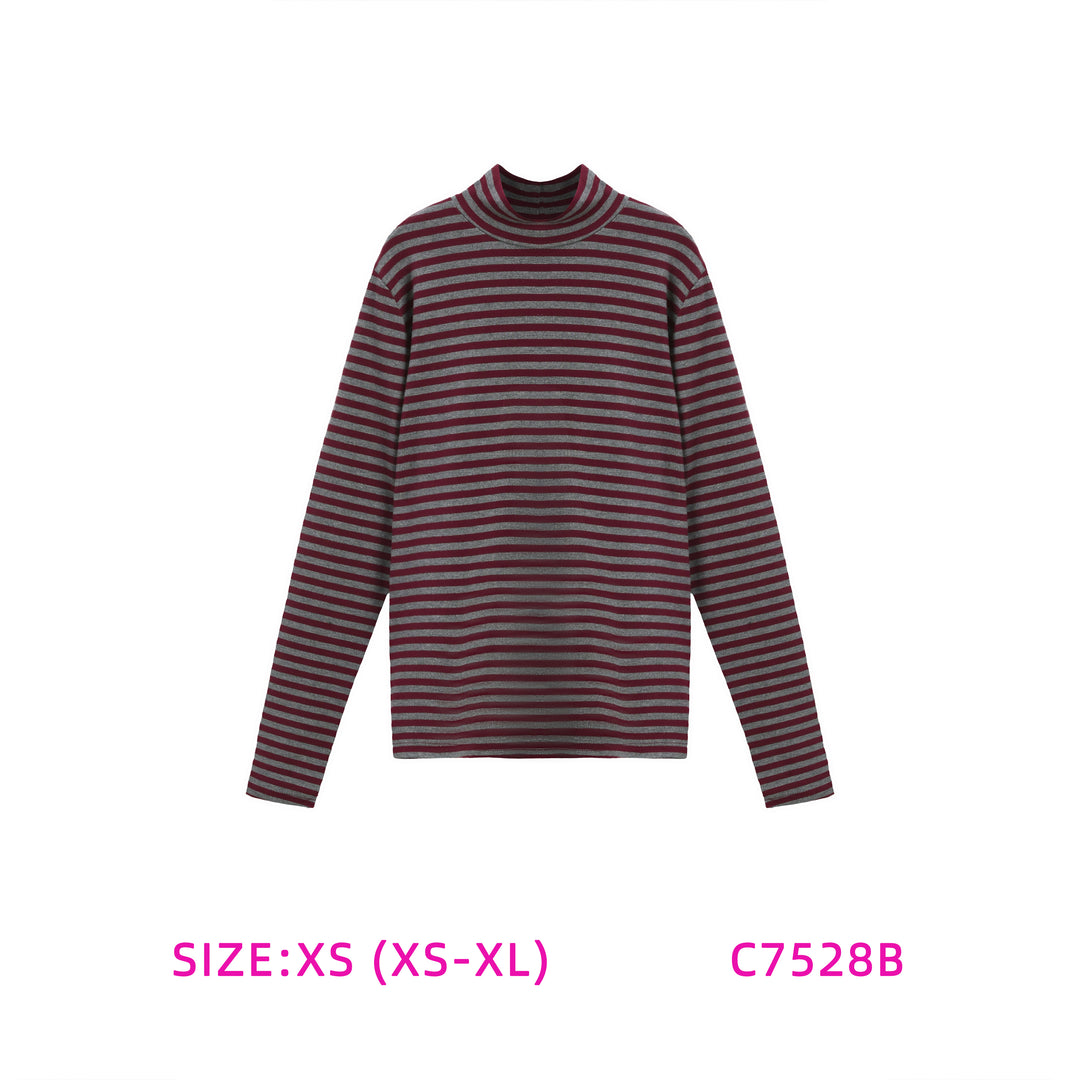 C7528B-STRIPED TURTLENECK