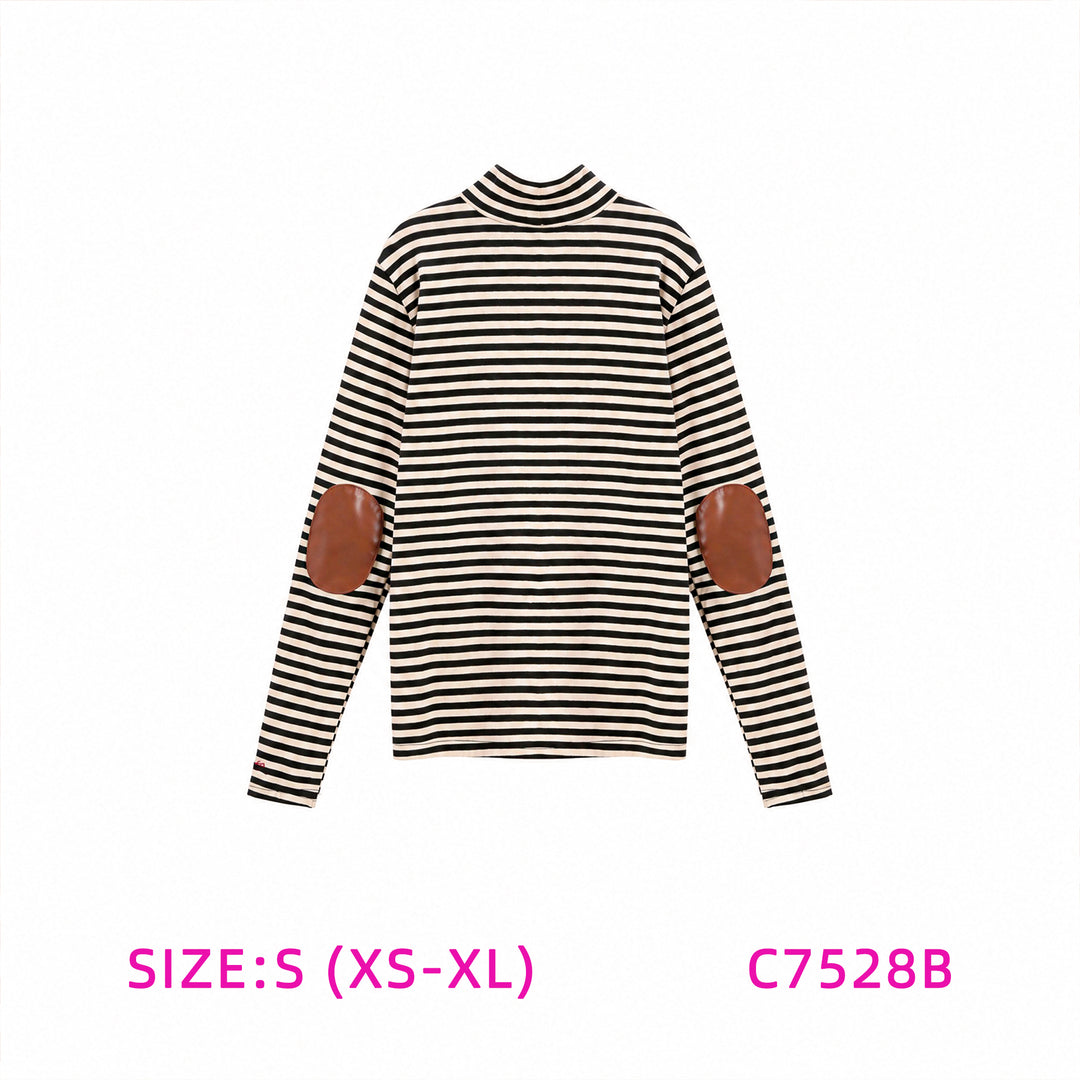 C7528C-STRIPED TURTLENECK