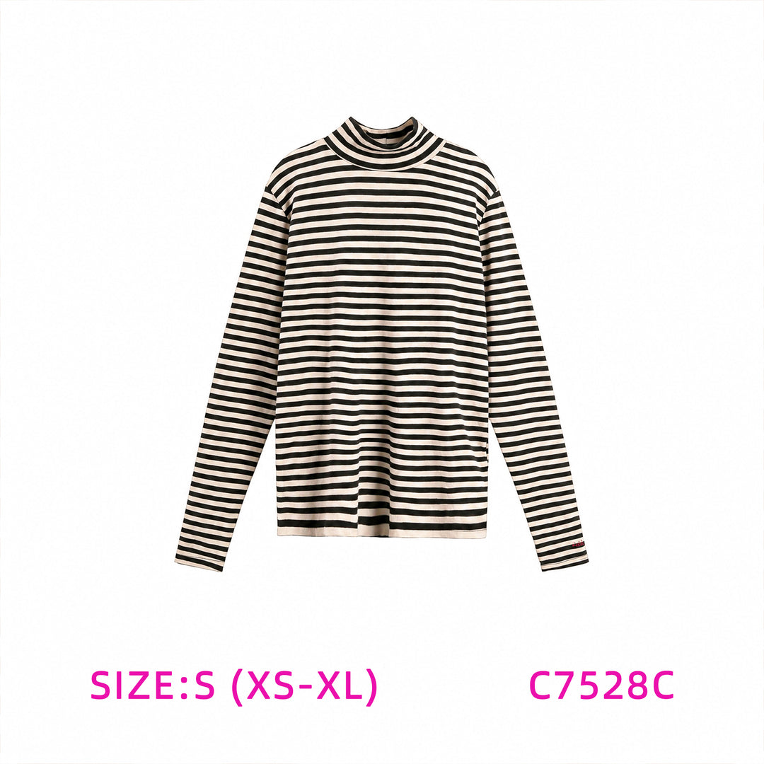 C7528C-STRIPED TURTLENECK