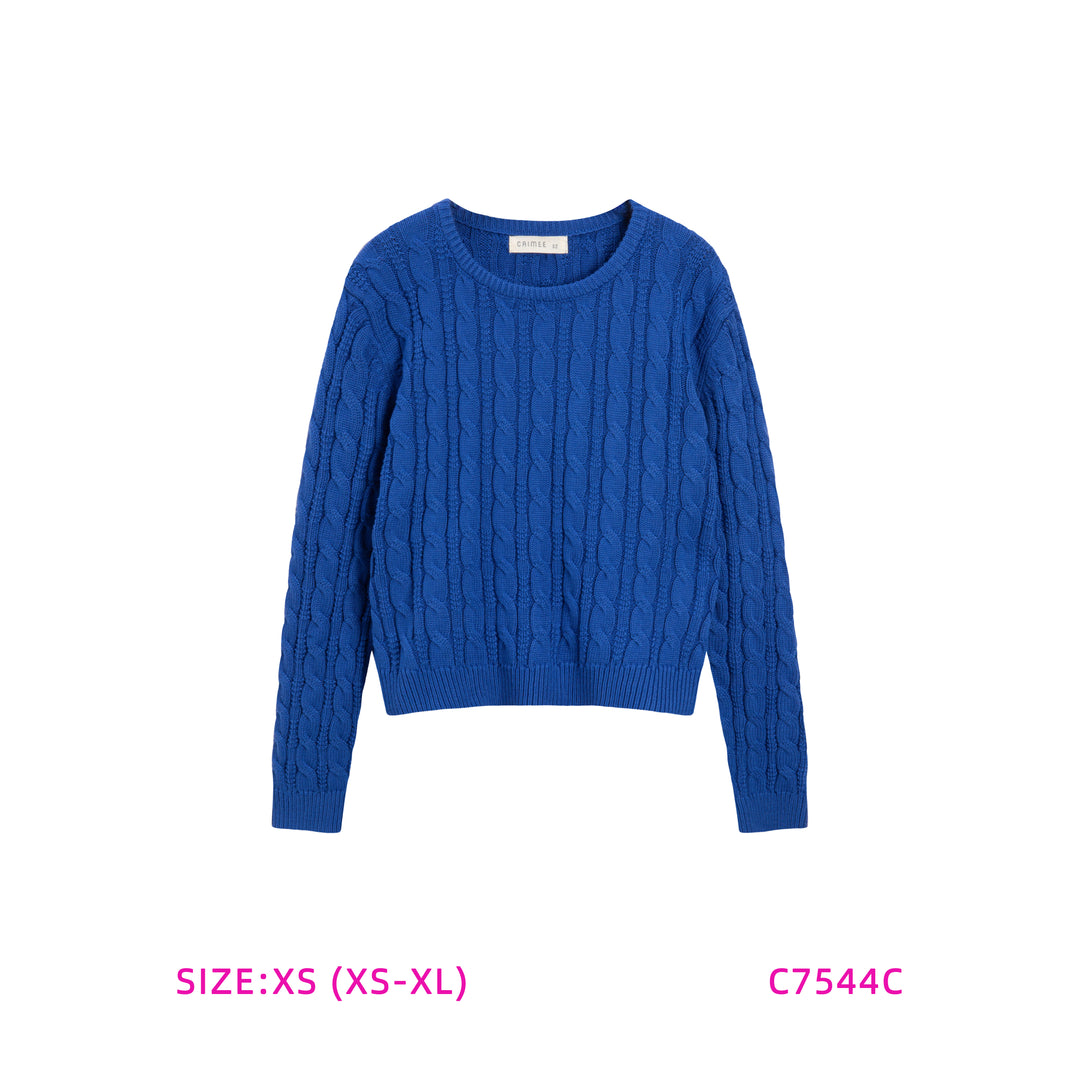 C7544C-CABLE KNIT SWEATER