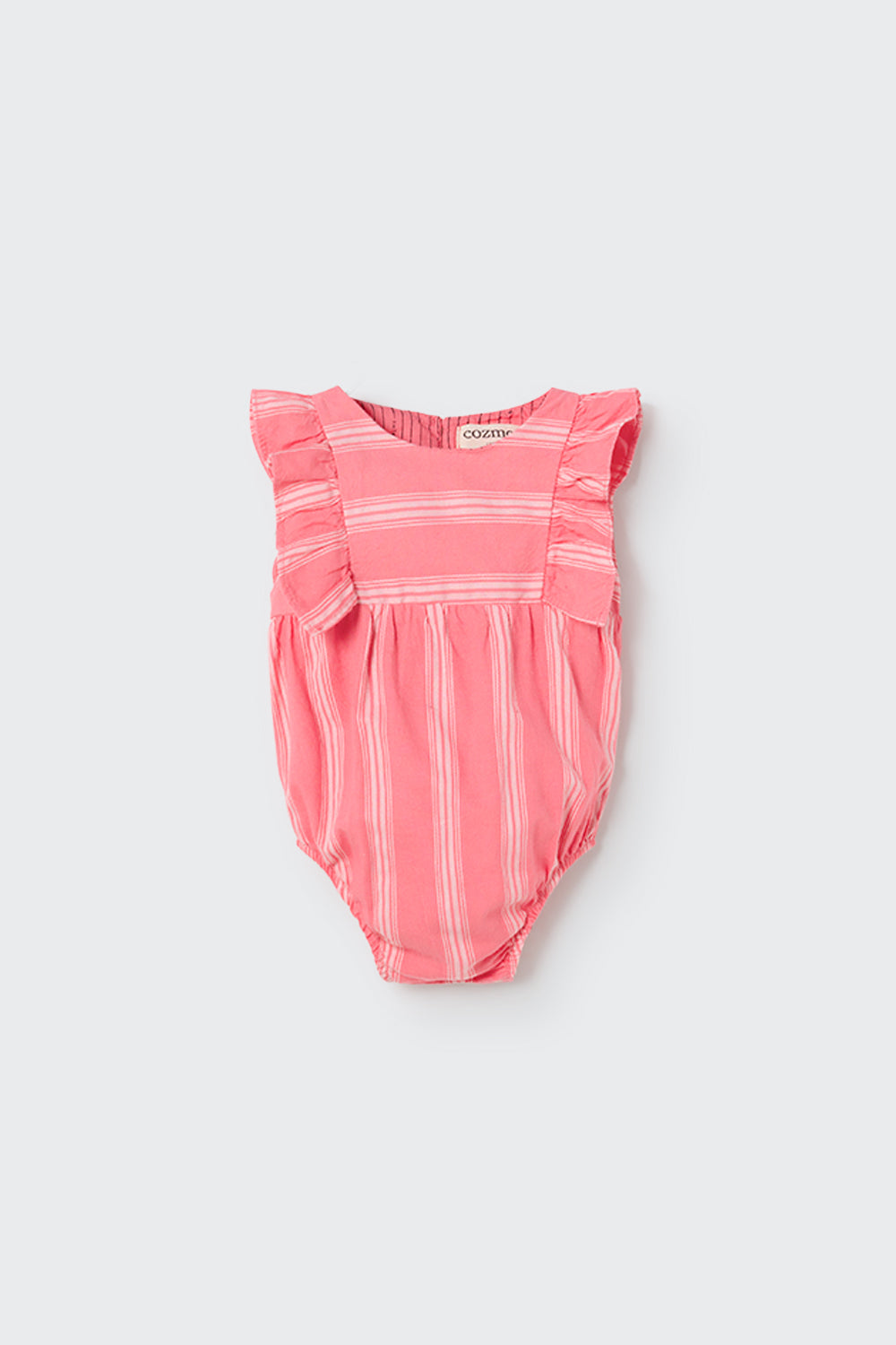 CAMILA273S5-ORGANIC STRIPED BABY ROMPER-confetti pink