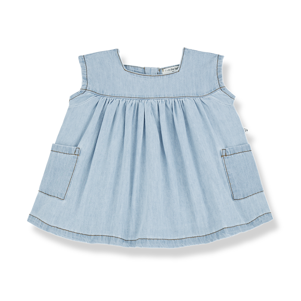 CARLOTTA-S.SLEEVE DRESS-DENIM