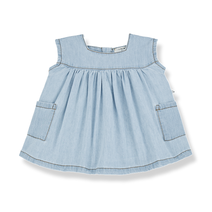 CARLOTTA-S.SLEEVE DRESS-DENIM