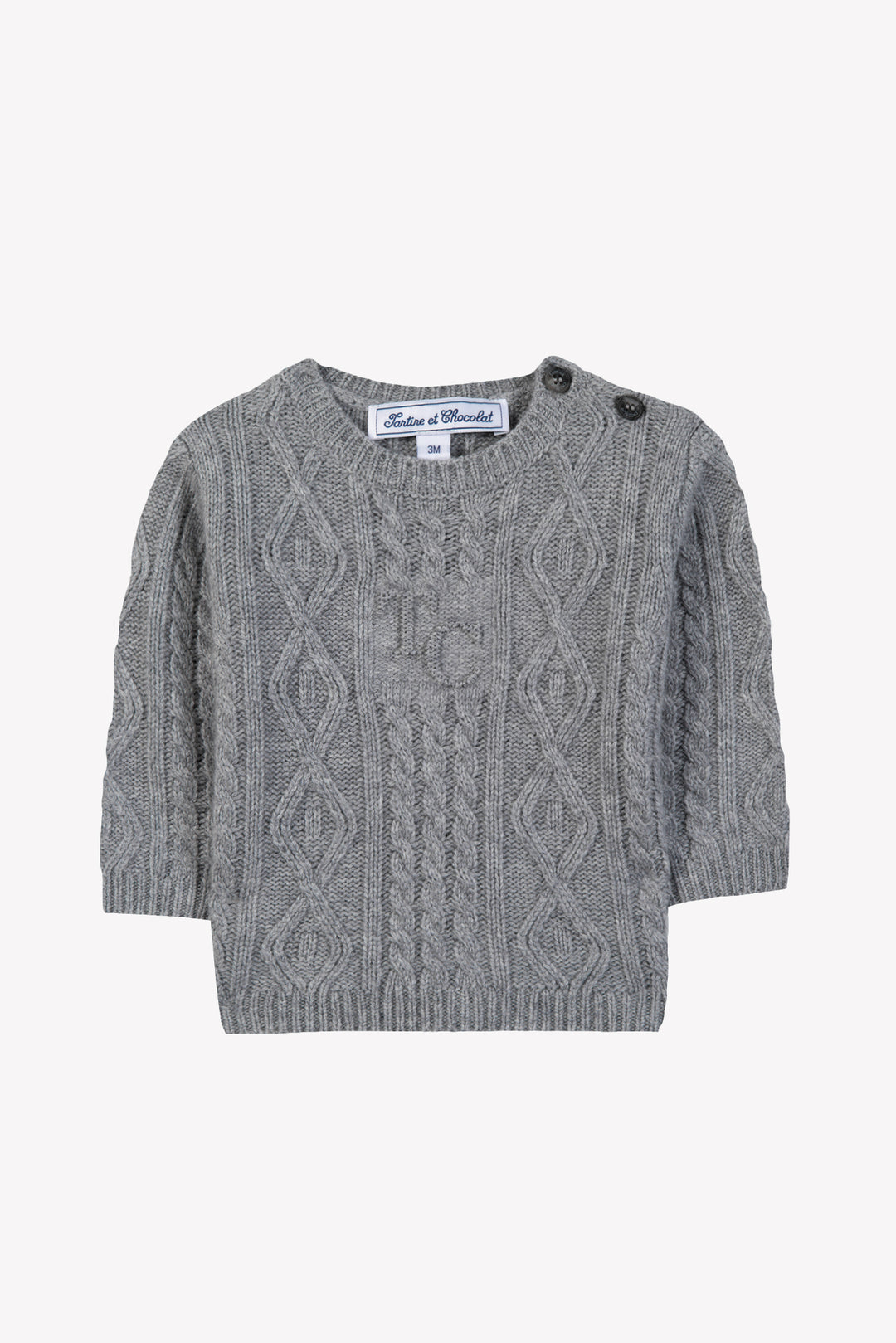 PULL9BIS - GRIS MOYEN CHINE