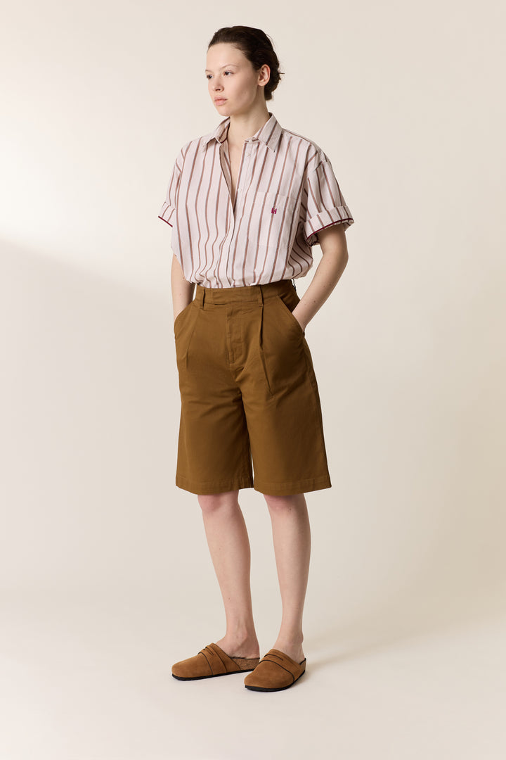 Clay TC129 Strp + Powder Short Sleeve Shirt with Collar