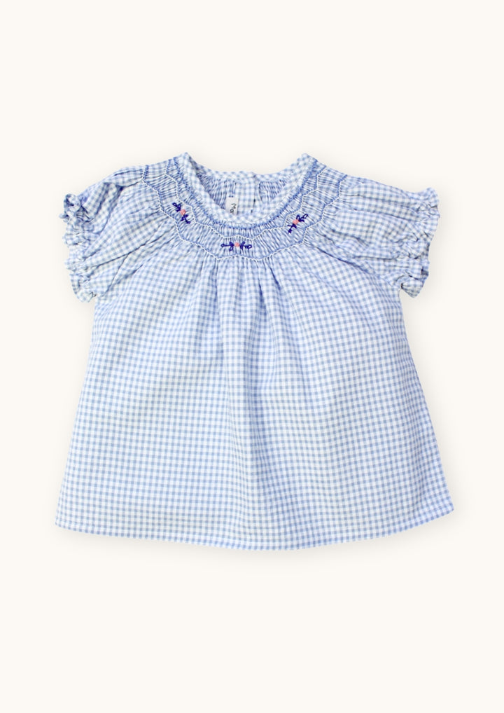 BABY BLOUSE MERYL/BLOOMER SET-Vichy Bleu Vintage