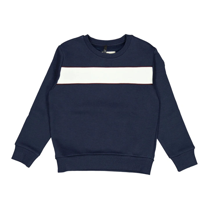 36000014/3LN CREWNECK WITH PIPINGS -  NAVY BLUE-TOFU