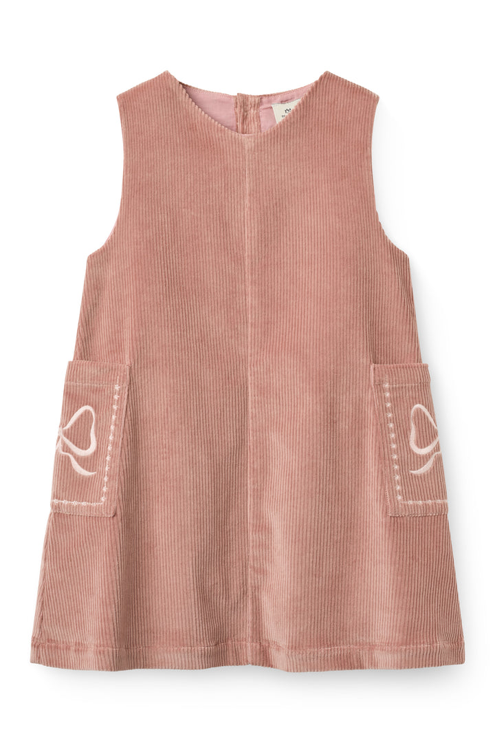 262-520-500 CORDUROY DRESS W. EMBROIDERY - WINTER ROSE