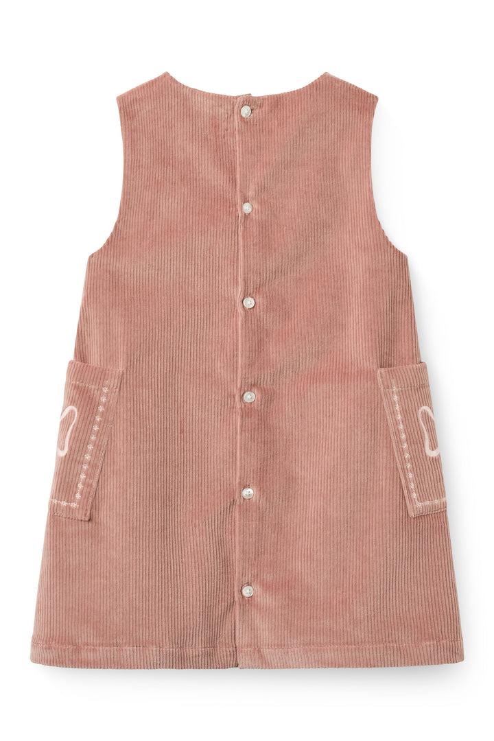 262-520-500 CORDUROY DRESS W. EMBROIDERY - WINTER ROSE