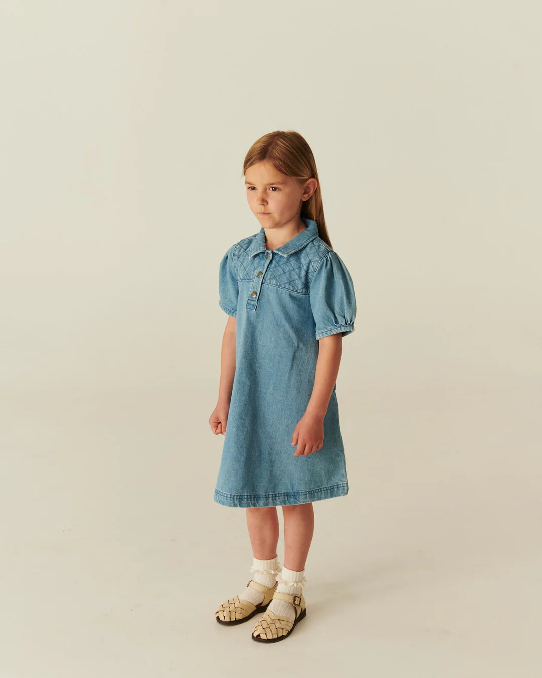 261-500-503 ORGANIC QUILTED DENIM DRESS