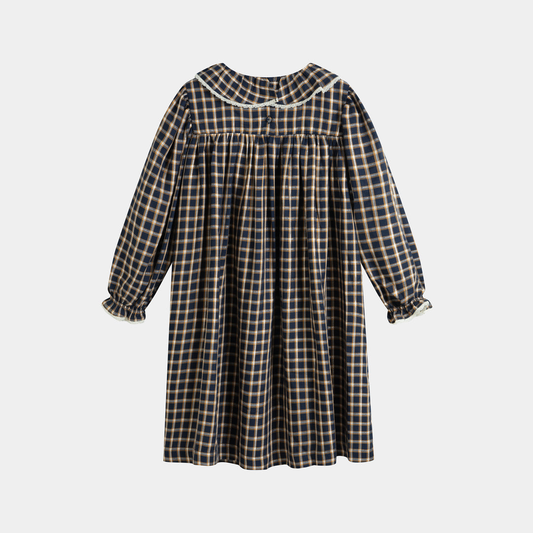 Sophie Dress Blue Check Lurex