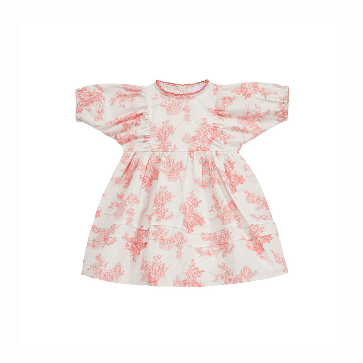 KANA DRESS-Toile De Jouy Pink