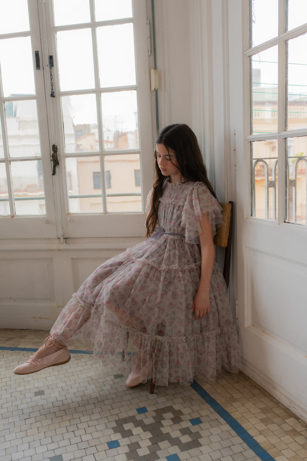 Carolina Dress Pink Roses