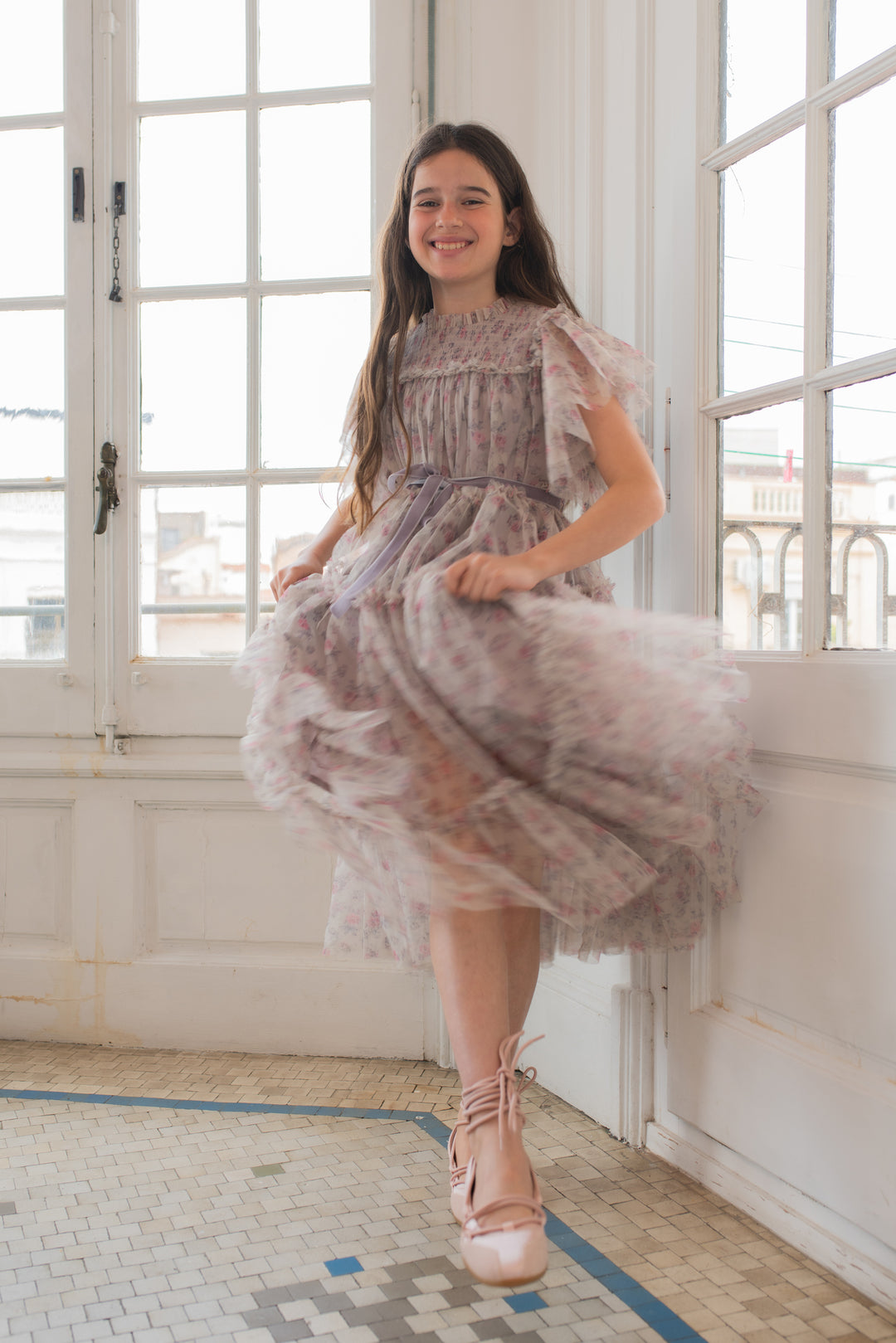 Carolina Dress Pink Roses