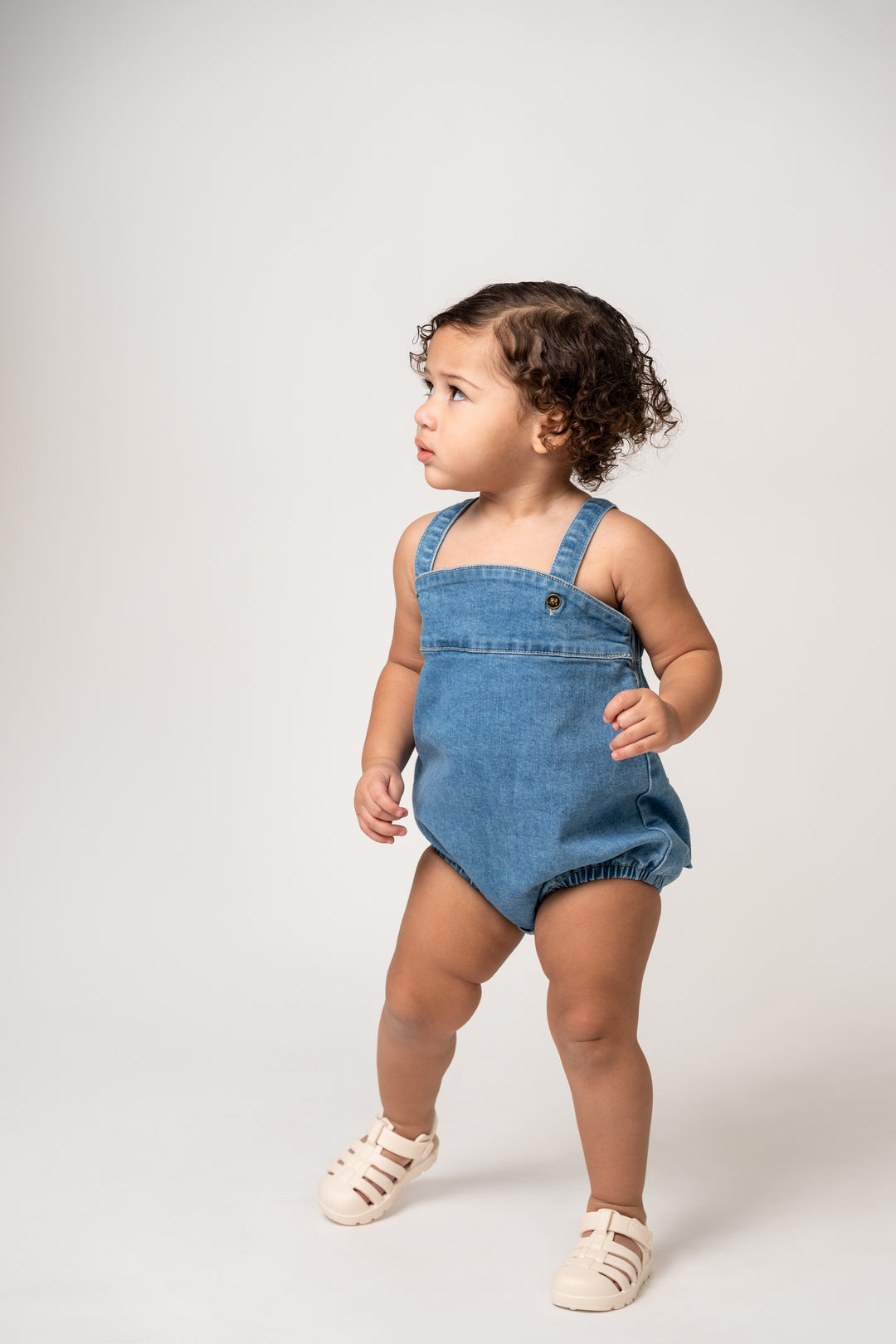 SS808 - Smckd Romper Stonewash Denim