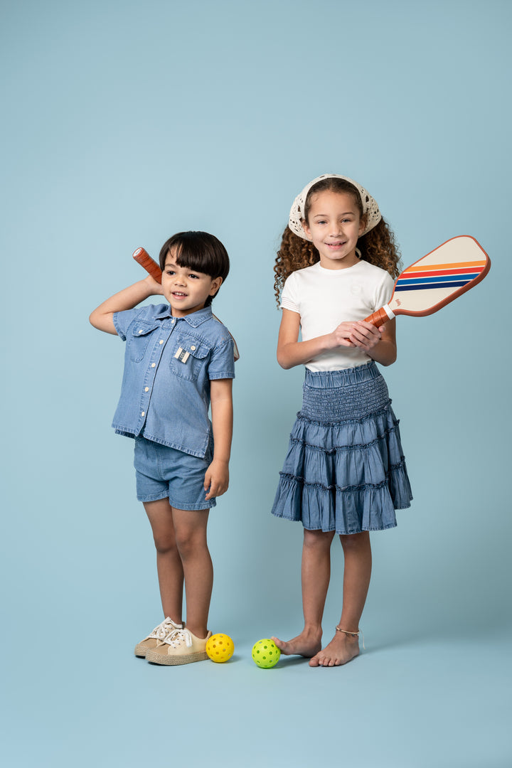 SS911 - Button D Shirt Stonewash Denim