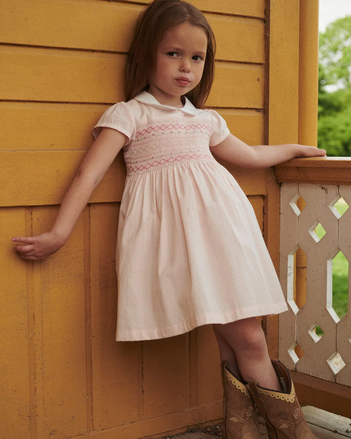 261-240-500 SMOCK DRESS W. EMB. DUSTY ROSE COMB