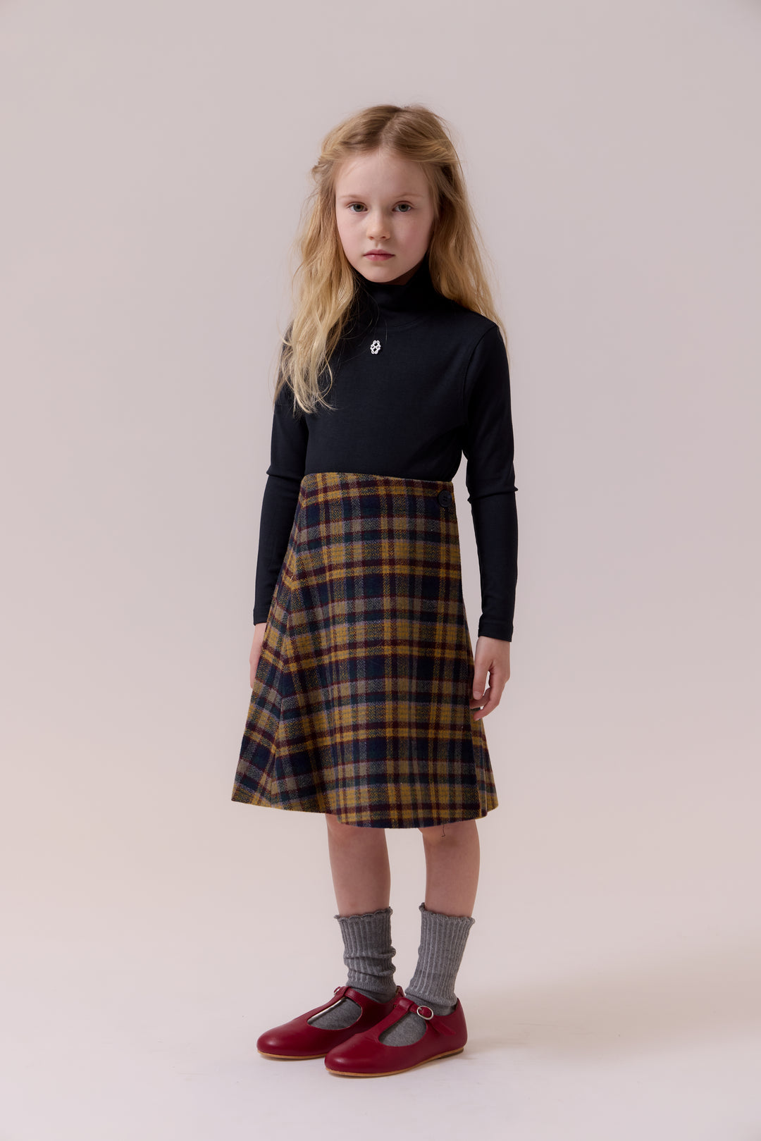 E422 Aria Plaid Wrap Skirt - Multi