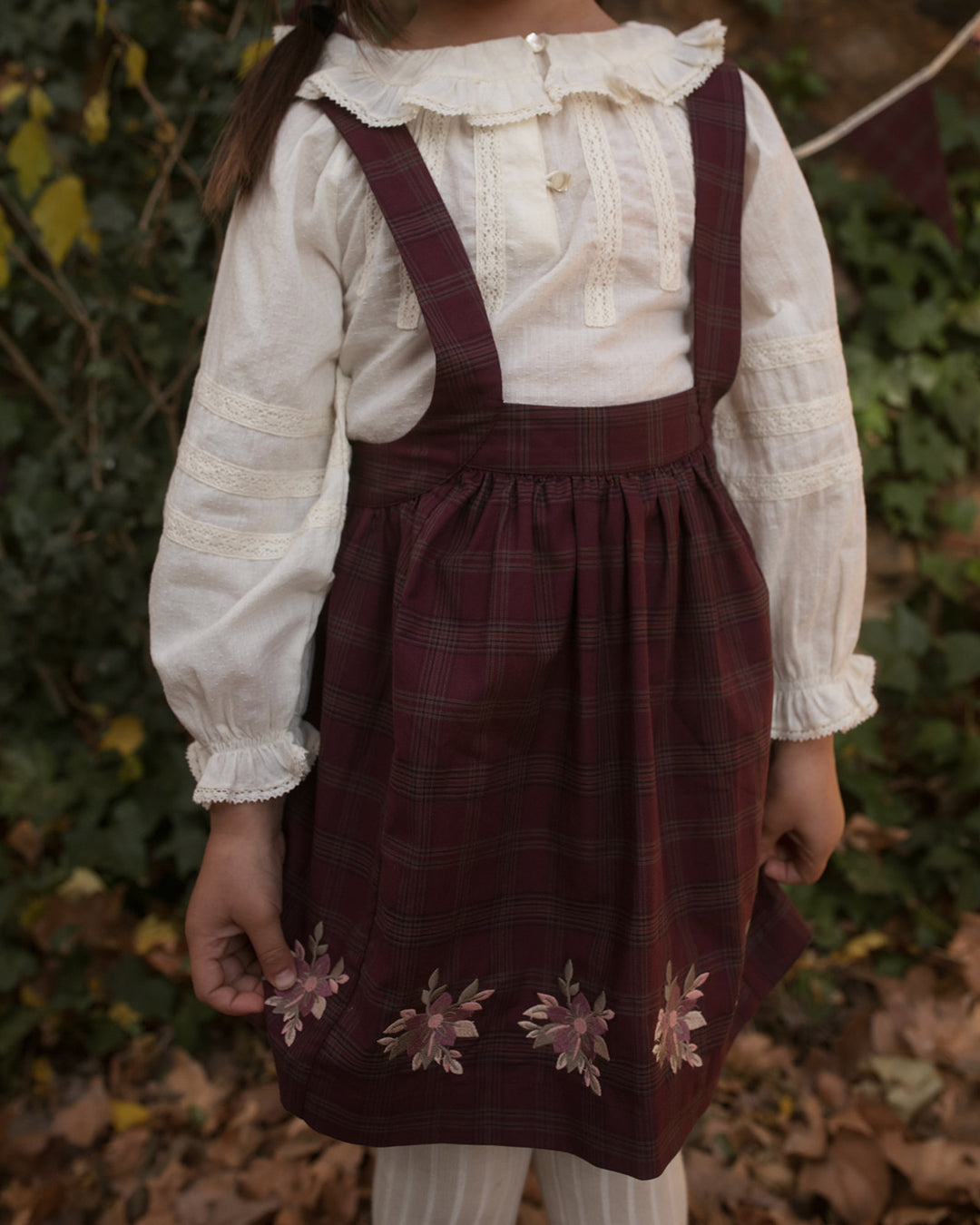 FB-FW26-00003 ANNIE SKIRT LONG - YARN-DYED CHECKS PLUM