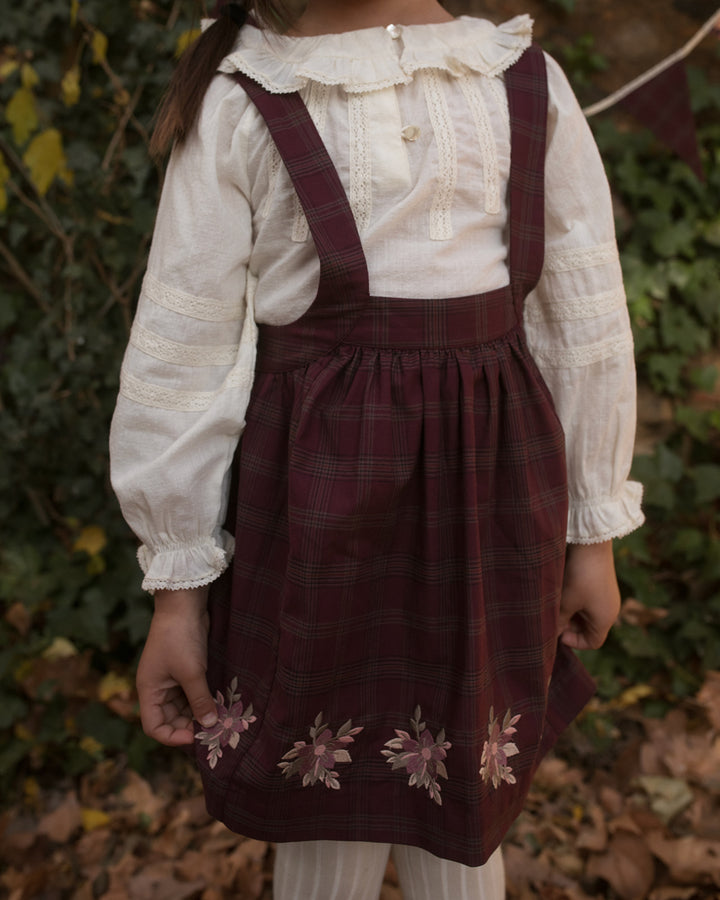 FB-FW26-00003 ANNIE SKIRT LONG - YARN-DYED CHECKS PLUM