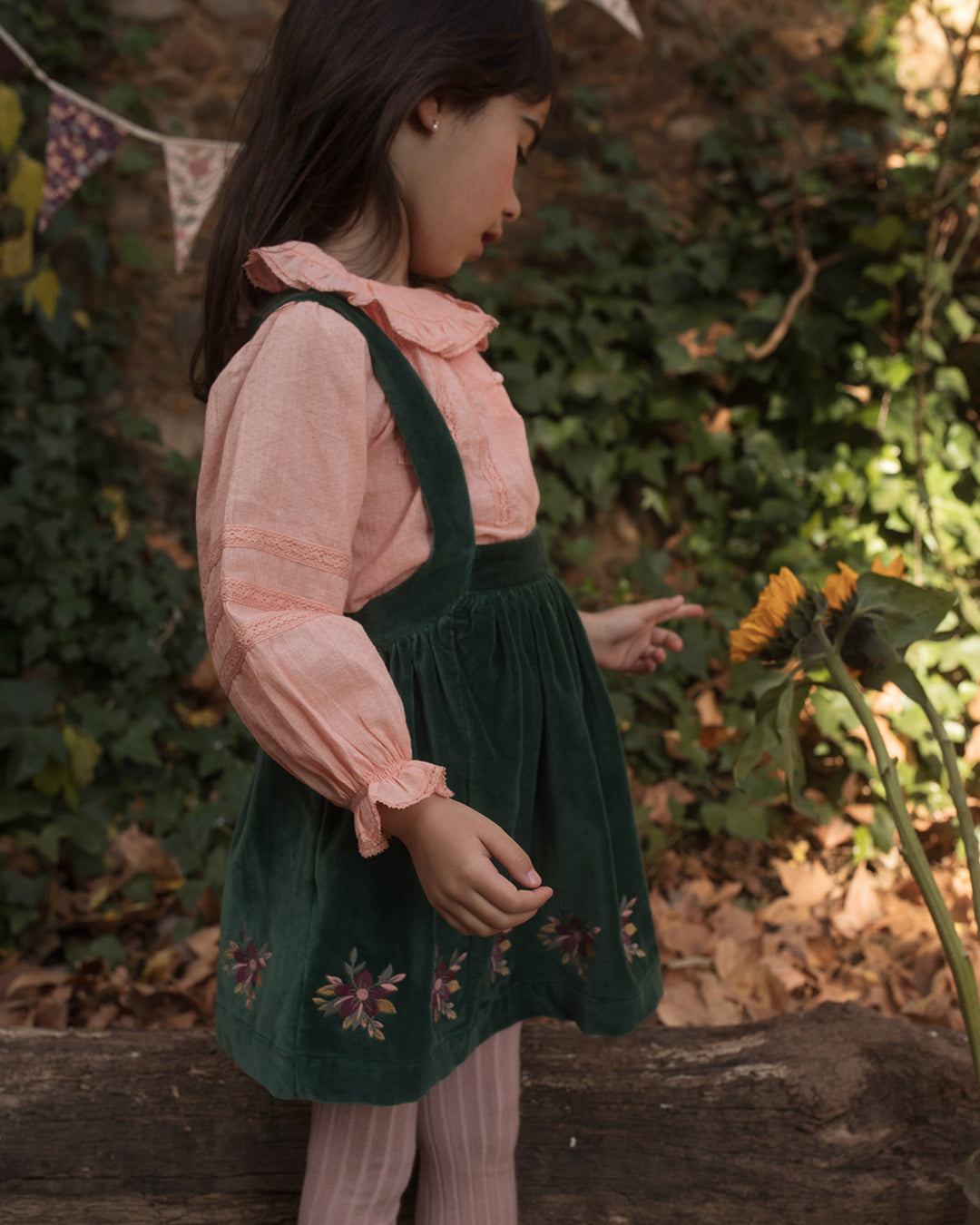 FB-FW26-00006 BELLE DRESS SHORT - VELVET FOREST GREEN