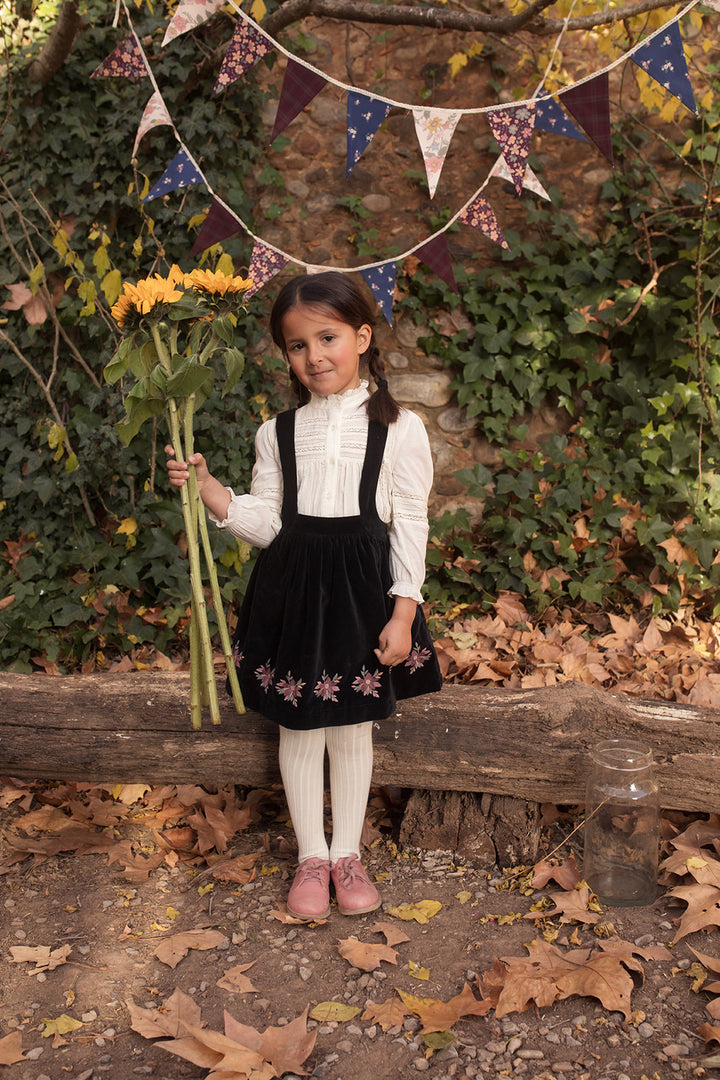 FB-FW26-00005 ANNIE SKIRT LONG - VELVET VELOURS BLACK