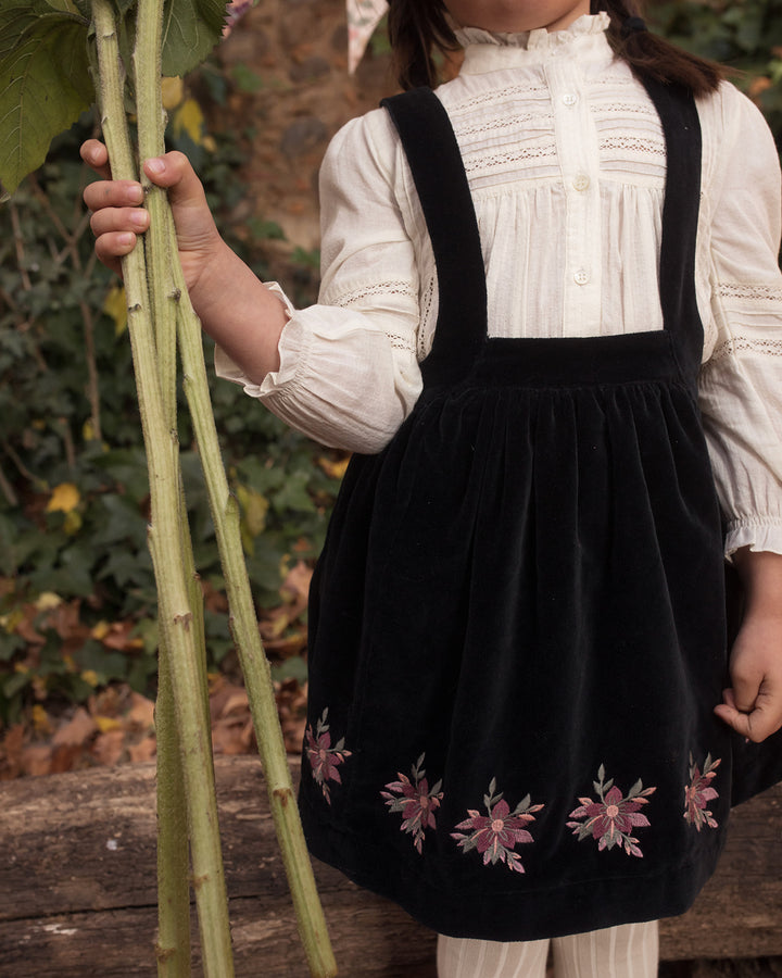 FB-FW26-00005 ANNIE SKIRT LONG - VELVET VELOURS BLACK