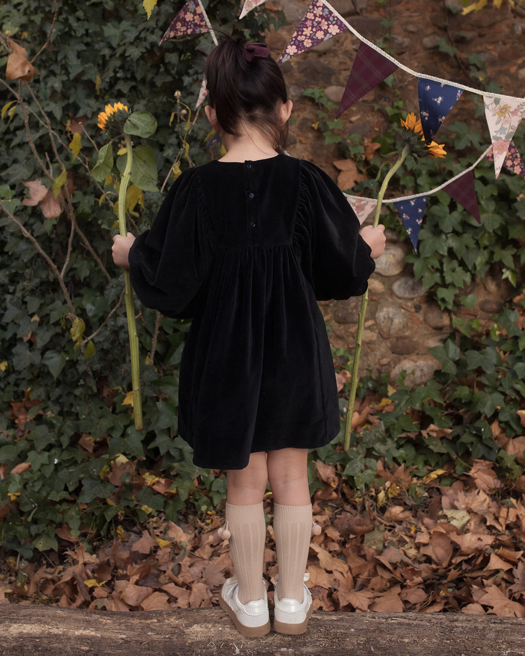 FB-FW26-00007 BELLE DRESS SHORT - VELVET VELOURS BLACK