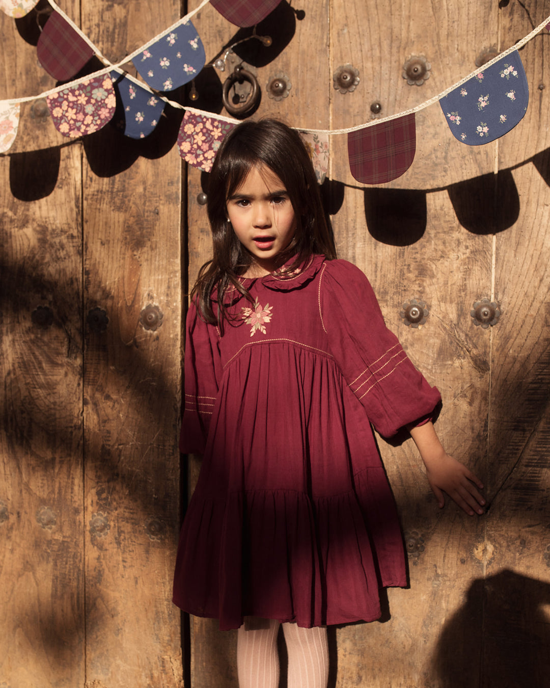 FD-FW26-00036 MARGUERITE DRESS LONG - DOUBLE GAUZE PLUM