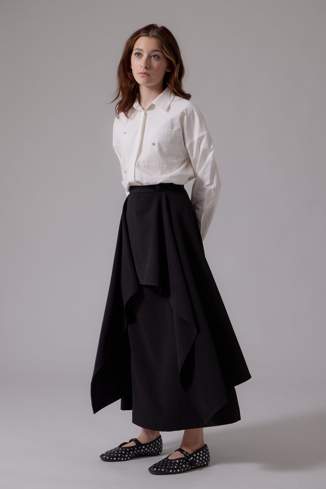 L409 Raquel Midi Skirt Black