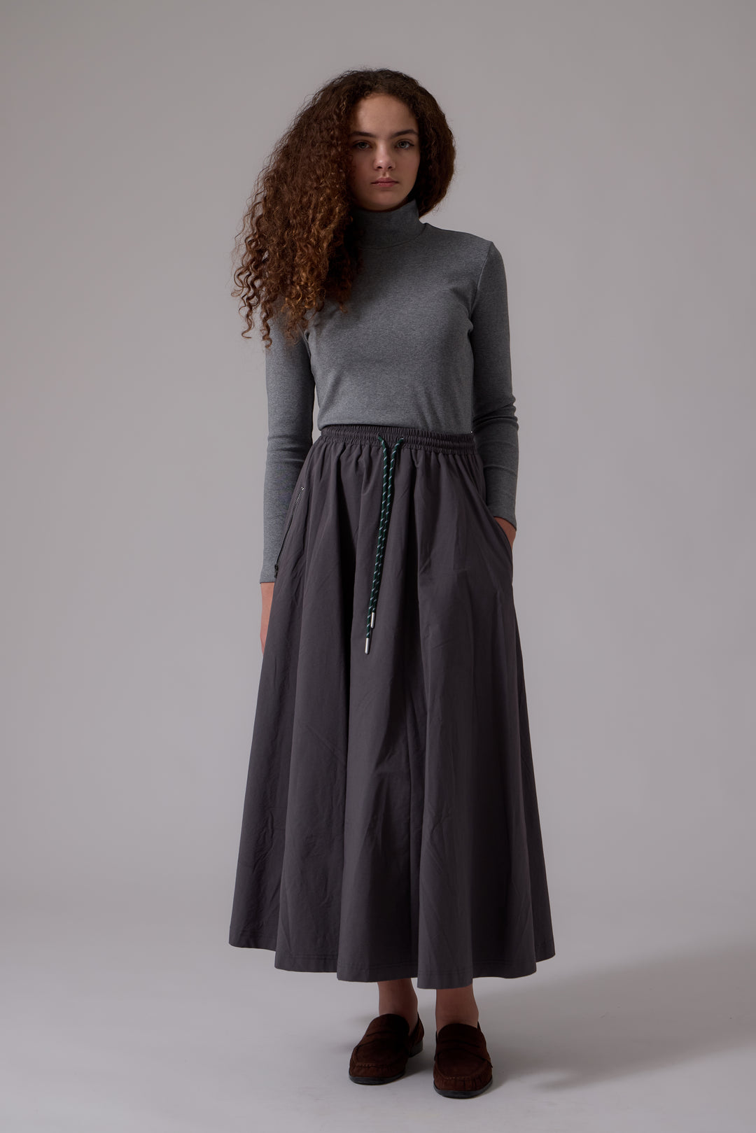 L416 Mila Midi Skirt Grey