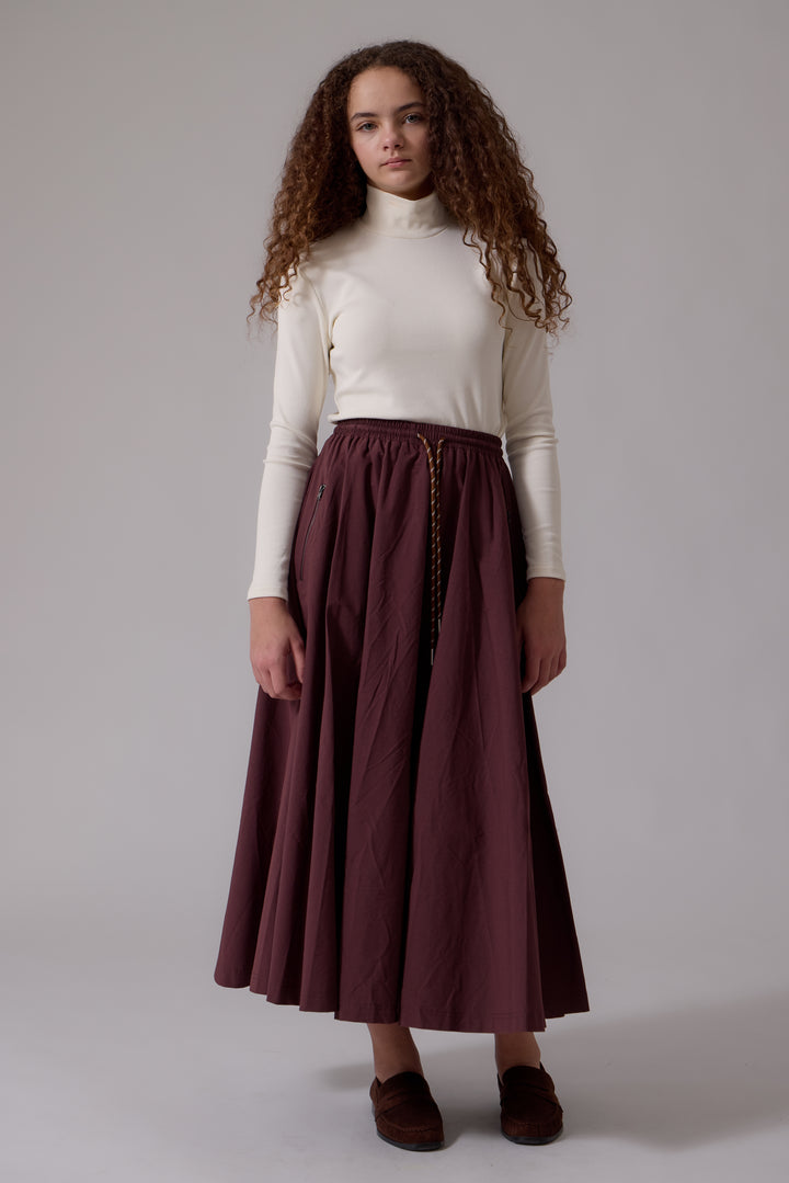 L416 Mila Midi Skirt Merlot