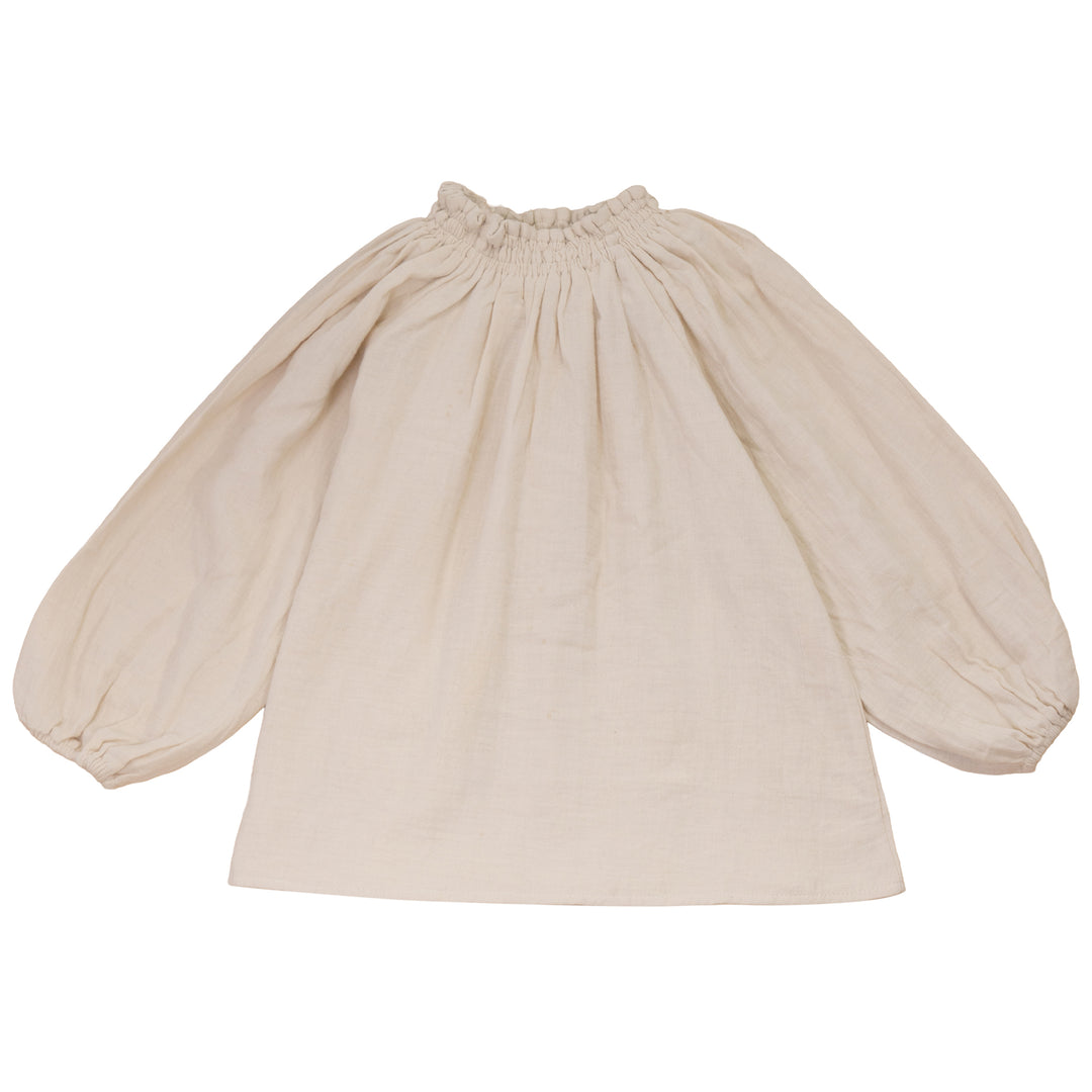 D2722CR GIRL SHIRT WITH SMOCKING AT NECK