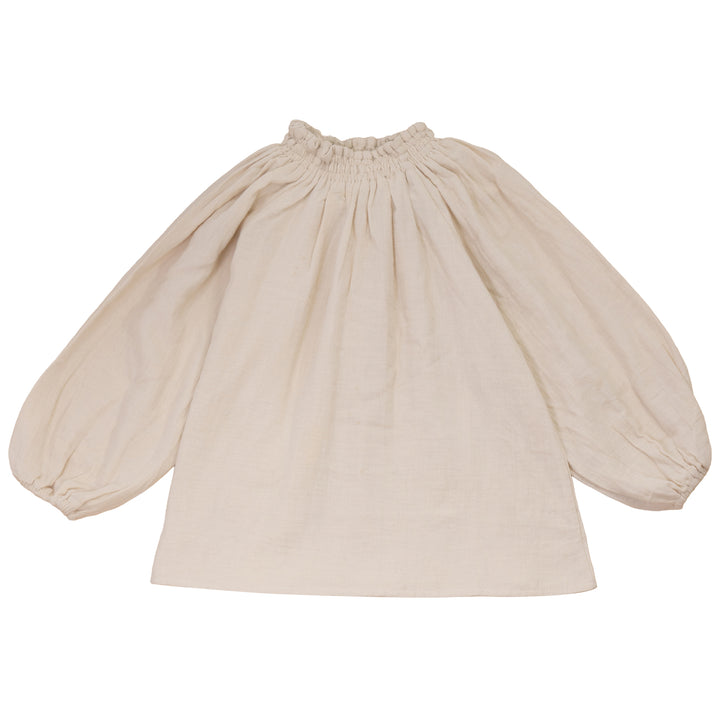 D2722CR GIRL SHIRT WITH SMOCKING AT NECK