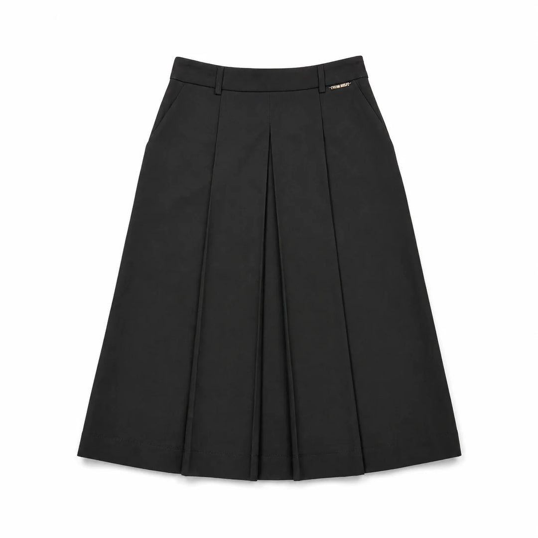 262GJ2187 LONG SKIRT CON PIEGHE - BLACK