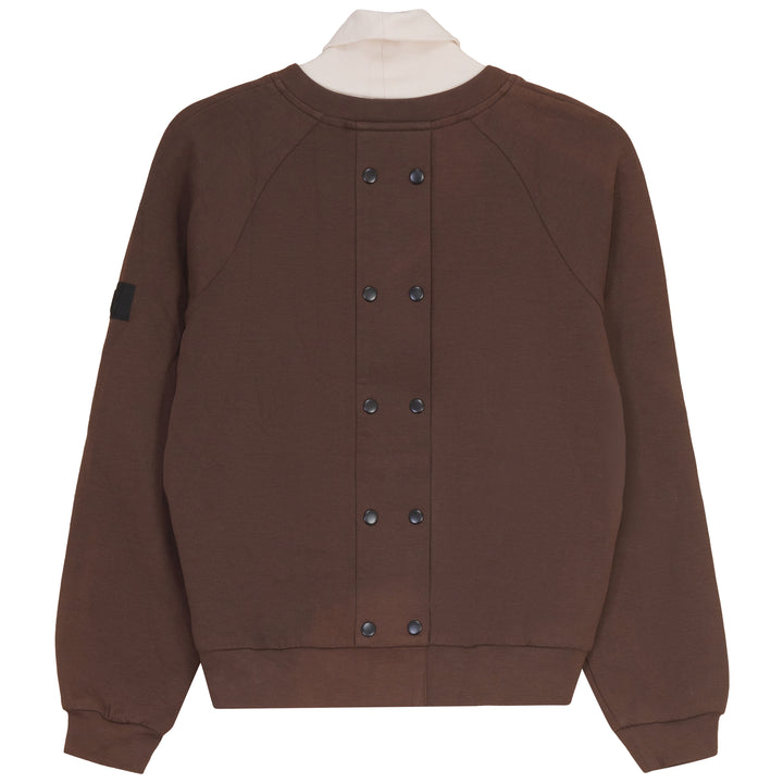 D928 BACK SNAPS DETAIL TOP-BROWN