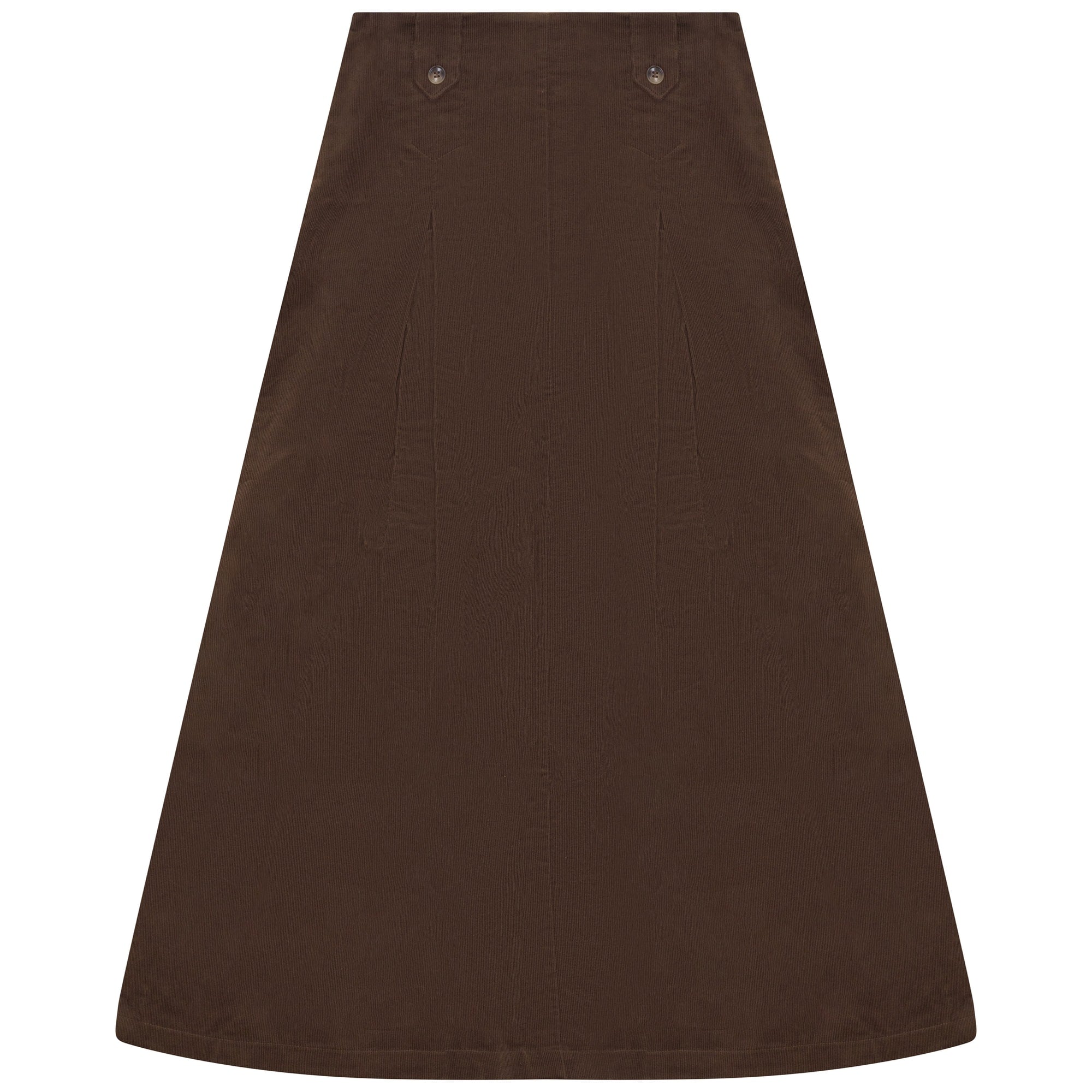 D978 FRONT BUTTON DETAIL CORDUROY SKIRT-BROWN – whoopikids
