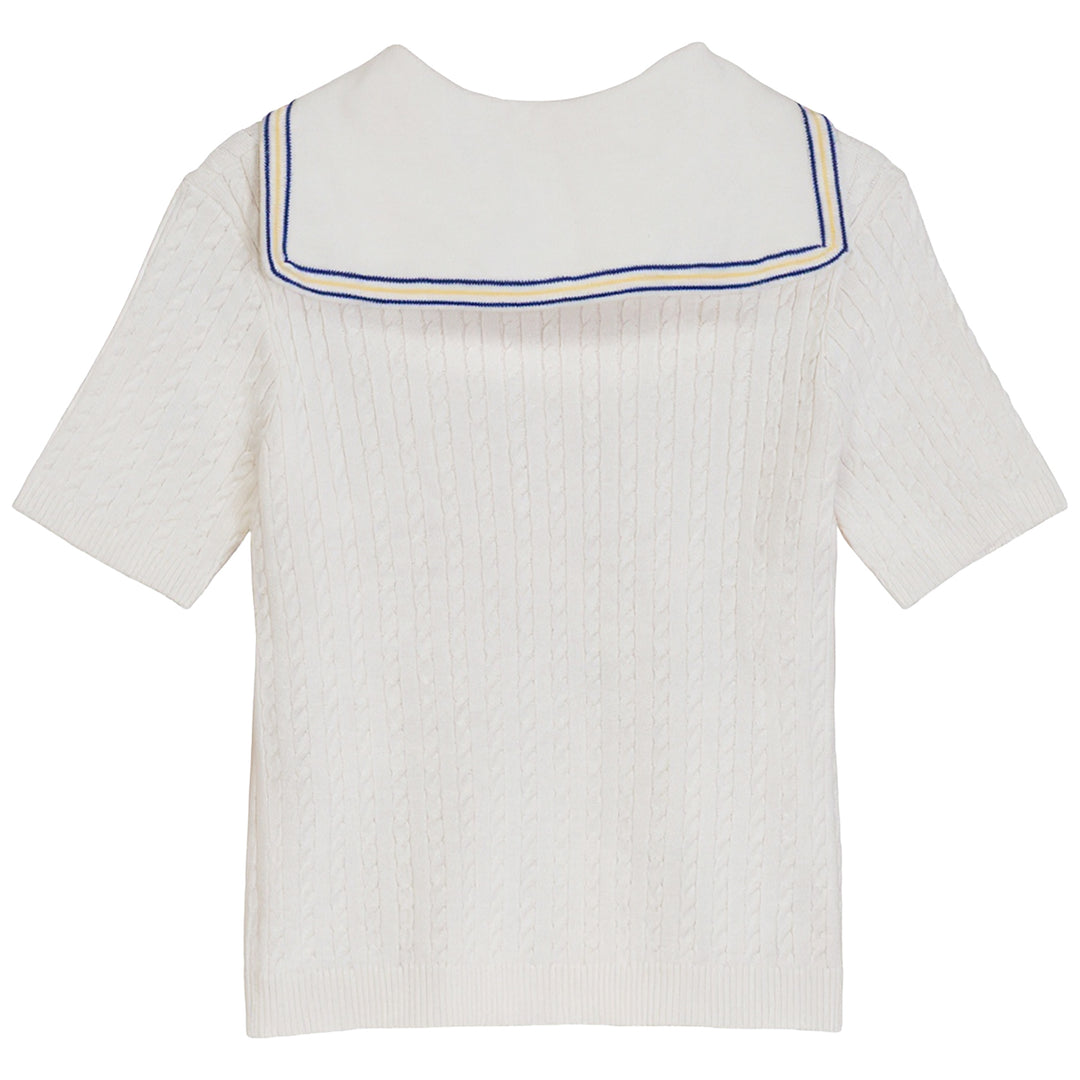 DAME SAILOR COLLAR TOP-ROYAL BLUE