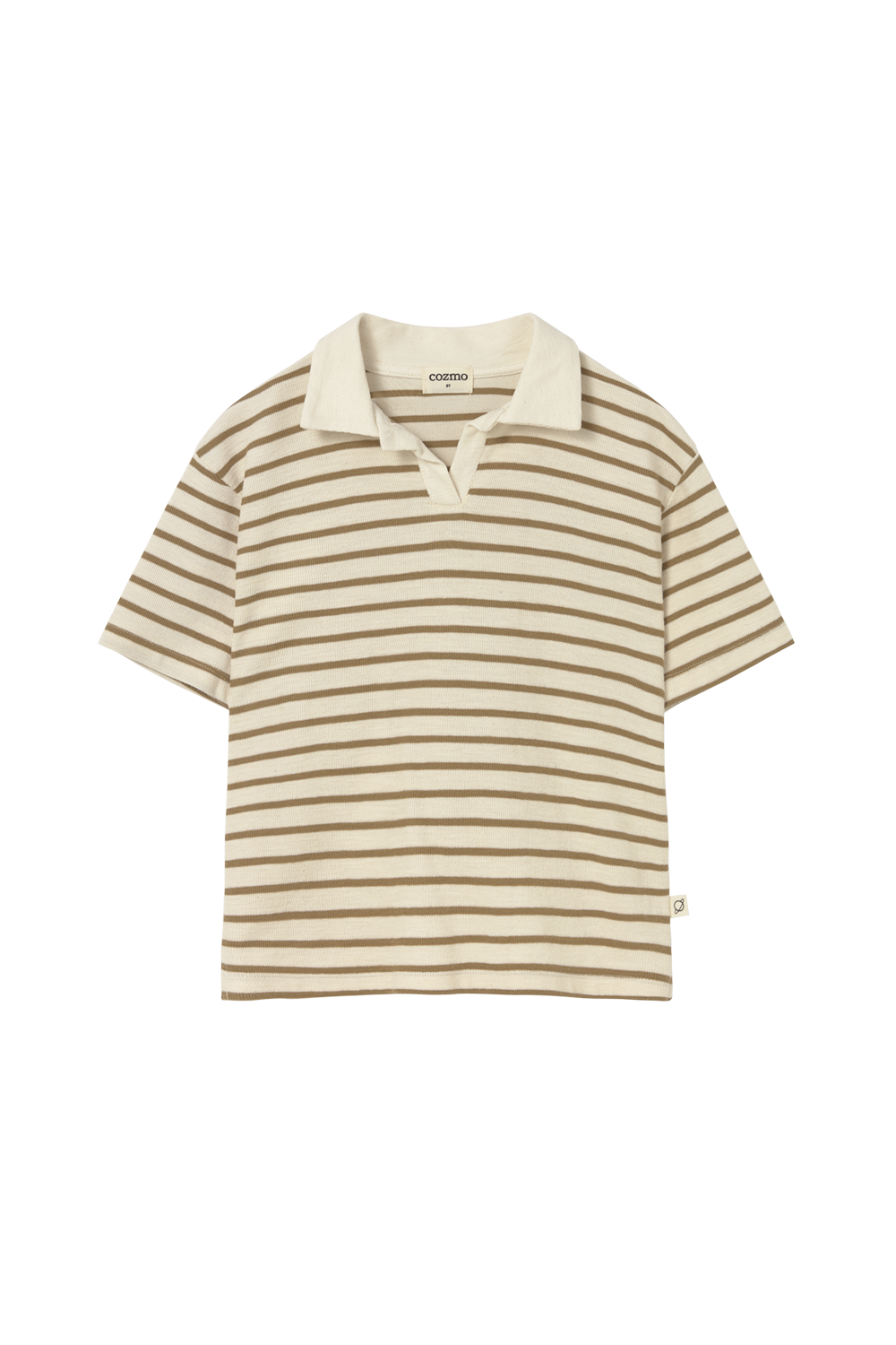 DRAKEK266S6-DOUBLE-FACED STRIPED COTTON POLO T-SHIRT-SAND