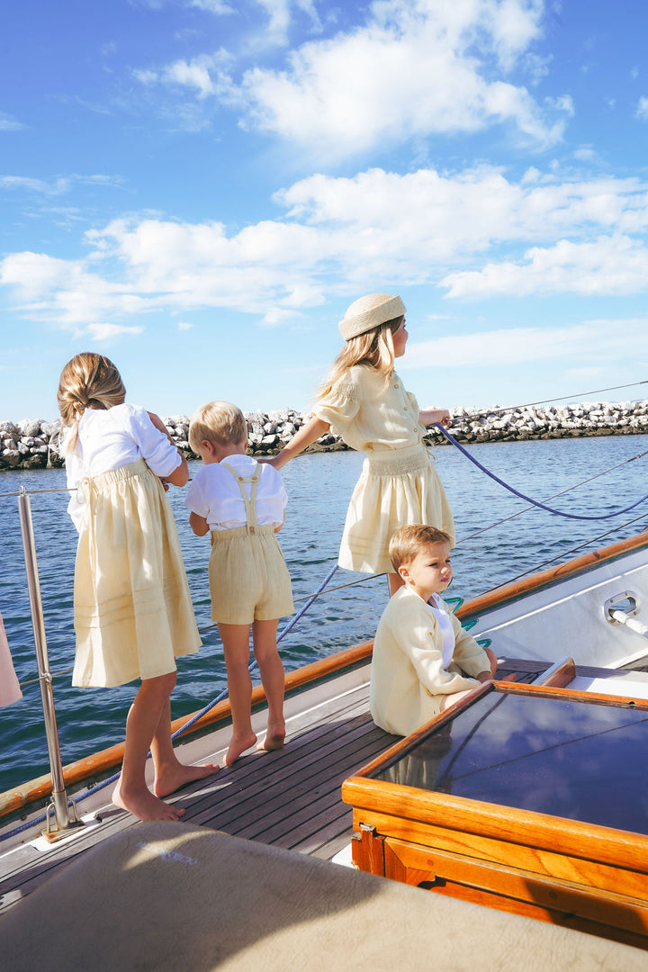 2616-BOY BERMUDAS WITH BUTTONS-YELLOW