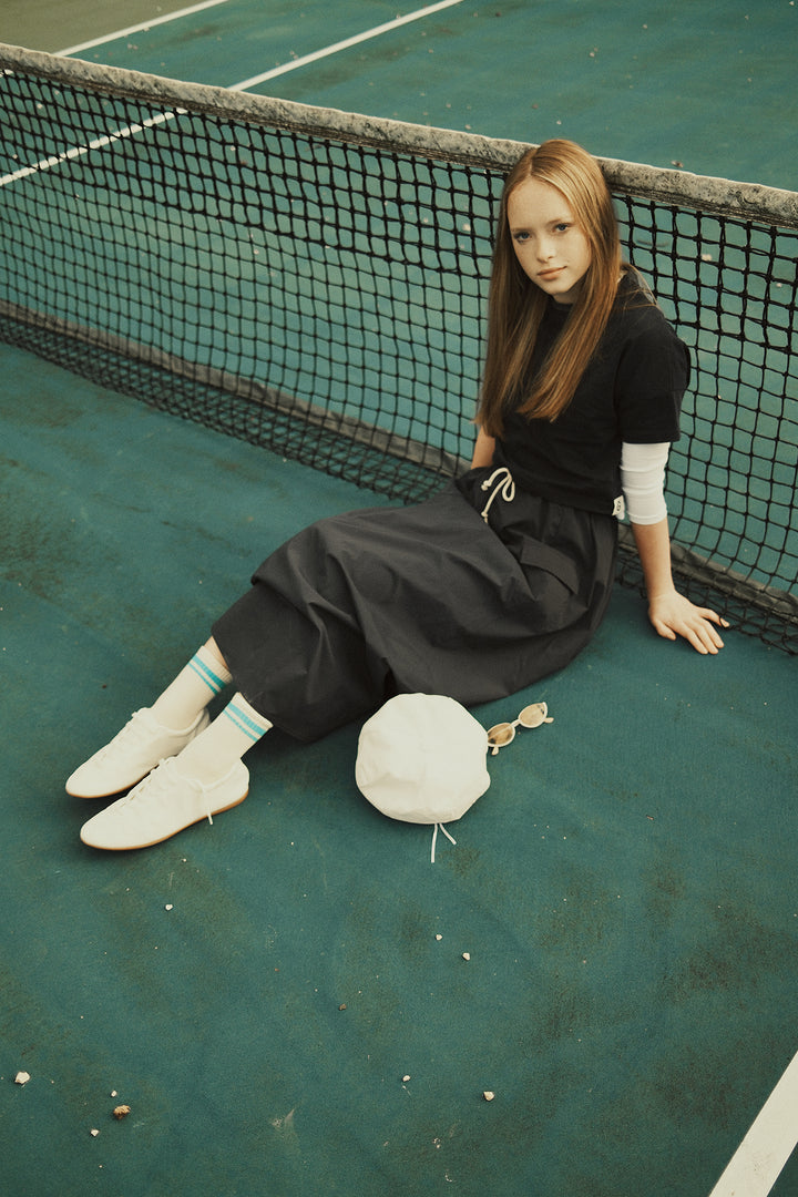 G886 DRAWSTRING OPEN BACK TOP-NAVY