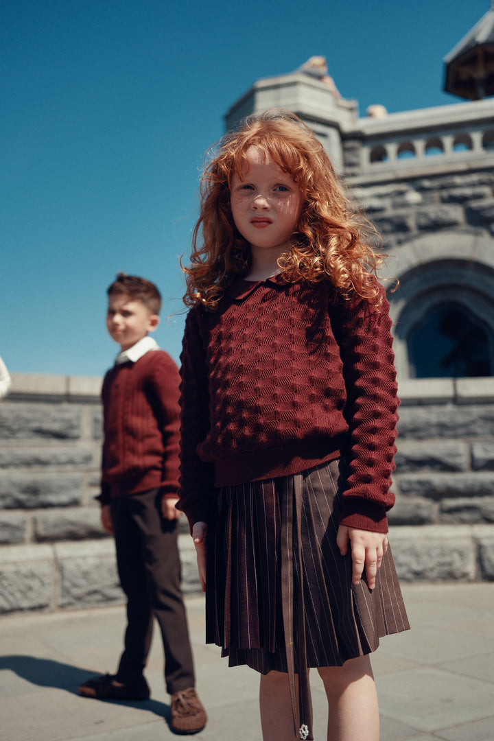 E408 Olivia Wrap Skirt - Maroon