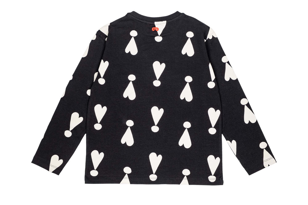 BL065-Black Exclamation Hearts Long Sleeve T-Shirt