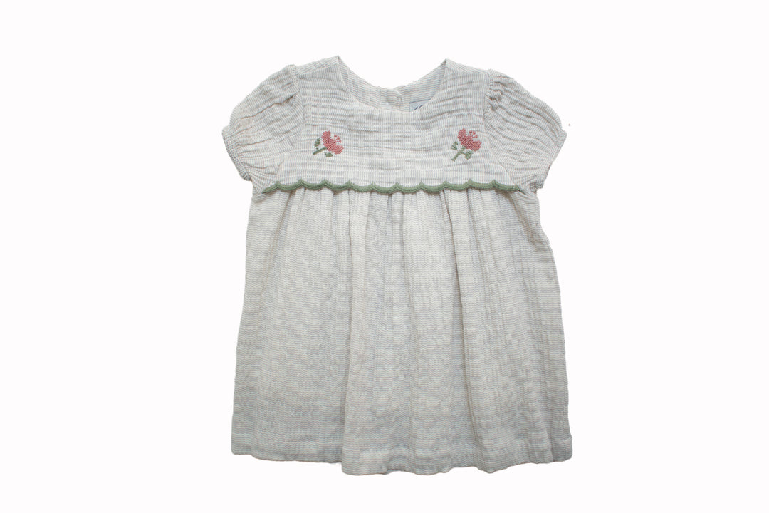 SS25072-ZOE BABY DRESS- LAVENDER GREY / WITH BLOOMER