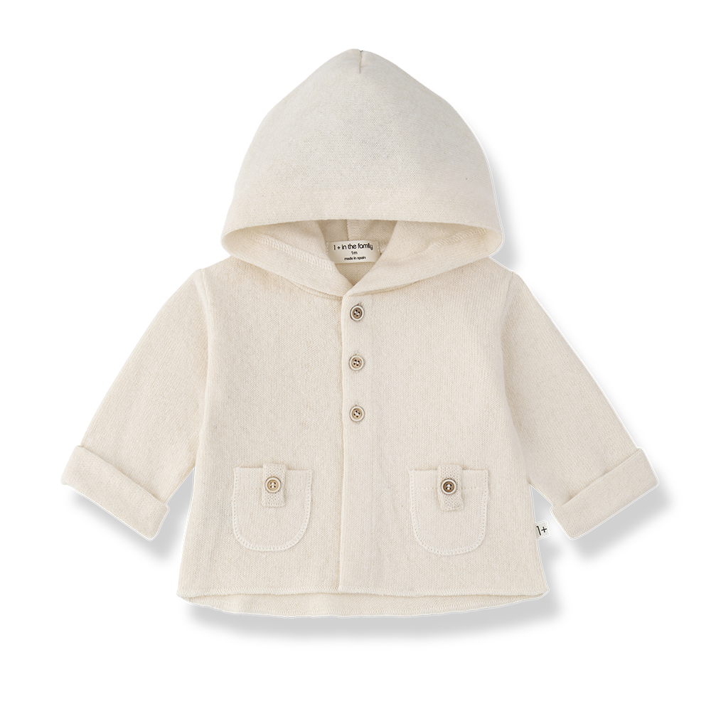 DUNKERQUE HOODED CARDIGAN - ECRU