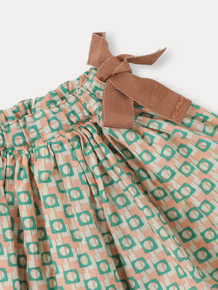 BLOCK FULL SKIRT-peach fuzz