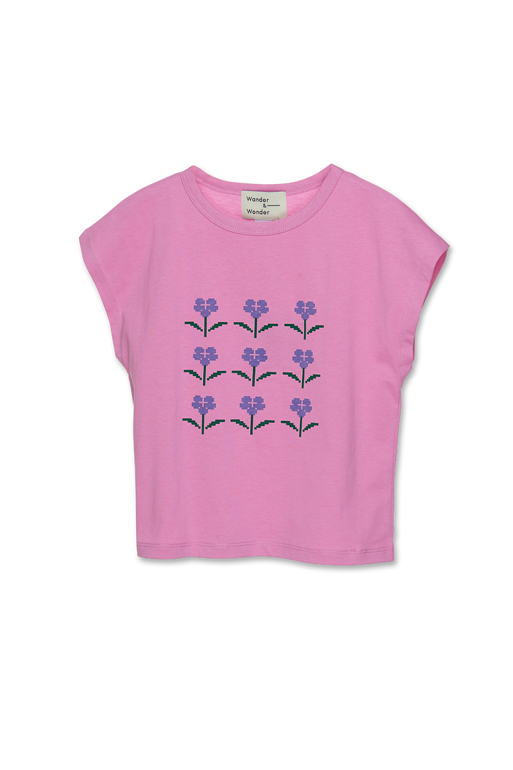 E24107-NEEDLEWORK FLORAL TOP-orchid