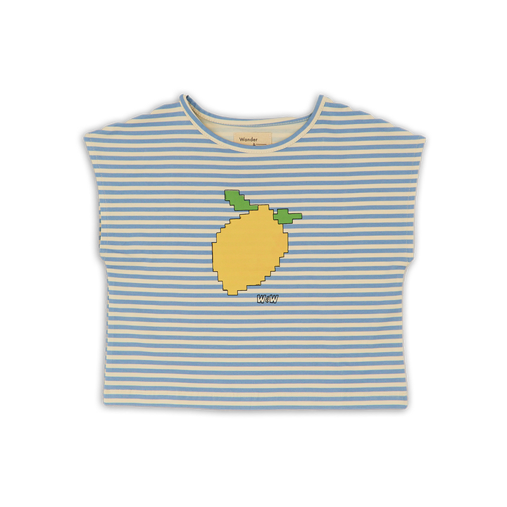 E26118 SQUARE CROP TOP - MIST STRIPE