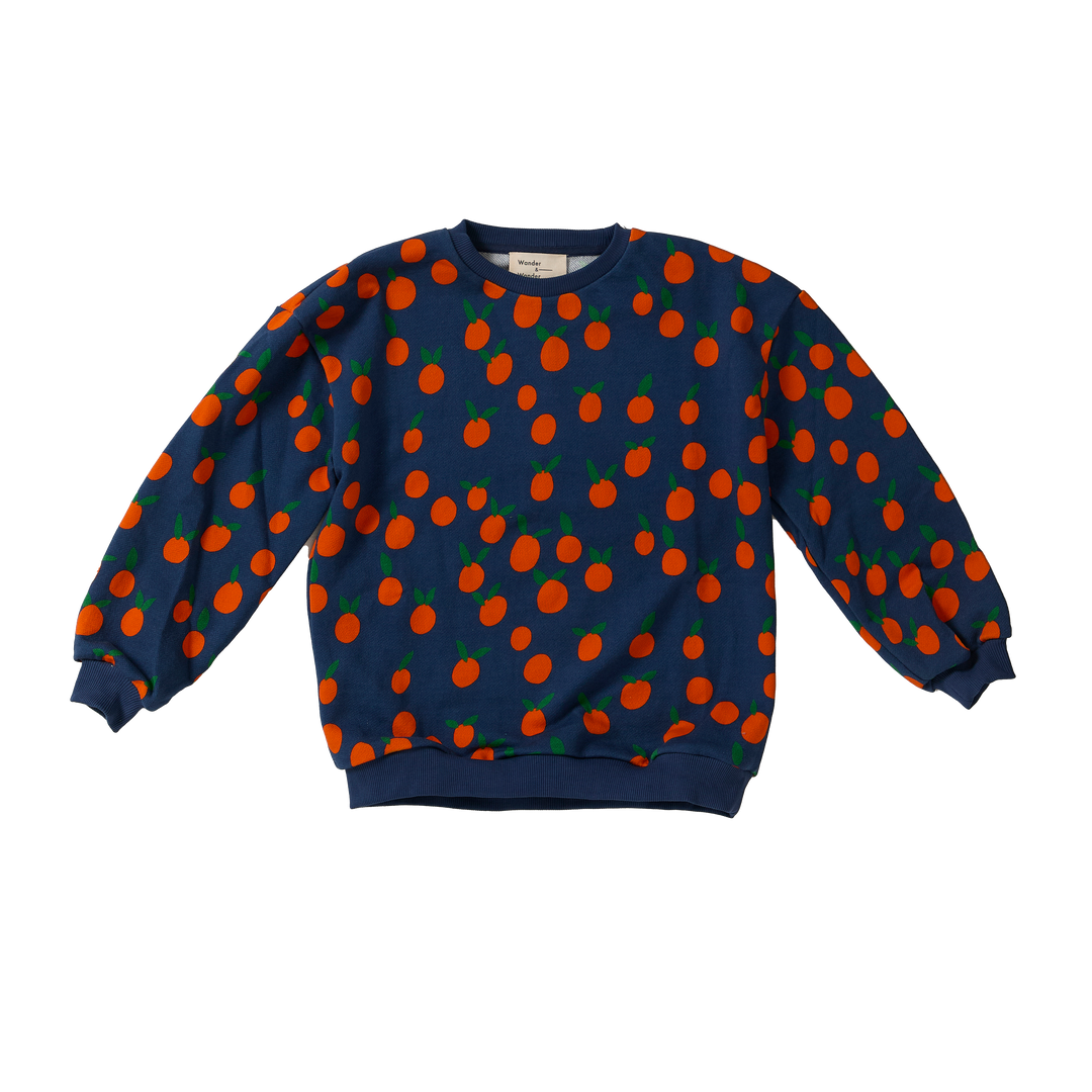 E26209 PRINTED SWEATSHIRT - NAVY TANGERINE
