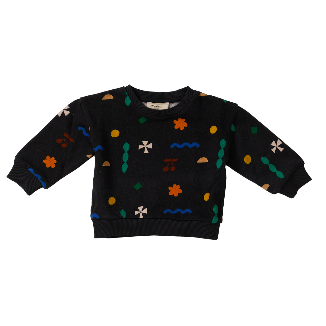 E26209 BABY PRINTED SWEATSHIRT - BLK QUILT